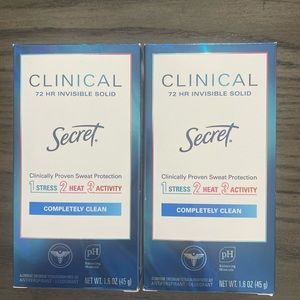 Set of 2 Secret Clinical 72 HR Invisible Solid
